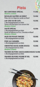 Menu Restobill - Les plats