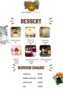 Menu Amazonia - Les desserts et boissons chaudes