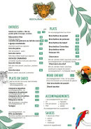 Menu Amazonia - Les entrées, plats et menus enfants,...