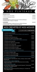 Menu La Marinière - Les plateaux, crevettes et moules