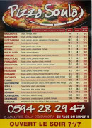Carte et menu de Pizza soula à Macouria — La carte des pizzas