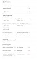 Menu L'Arbradelis - Les poissons, plats créole, snacks et desserts