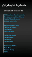 Menu La Bonne Crêpe - Les glaces à la plancha