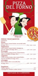 Carte et menu de Pizza Del Forno à Saint Pierre — Les pizzas végétariennes