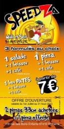 Menu Speedza - Les formules