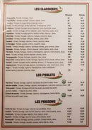 Menu La Pizza - Classiques, poulets et poissons