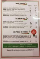 Menu La Pizza - Blanches, spécialités et pizzas du patron