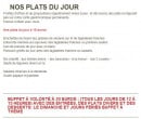 Menu Restaurant luxor - Les plats du jour