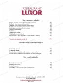 Menu Restaurant luxor - Les salades et entrées