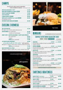 Carte et menu de L’Eté Indie à L' Etang Sale les Bains — Les carrys, burgers et tartines gratinées,...