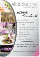 Menu Villablanche - La carte du dimanche midi