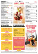 Carte et menu de Les 3 Brasseurs à Sainte Marie — Desserts et menus