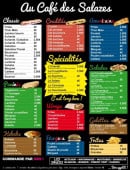 Menu Le Café Des Salazes - Paninis; kebabs...