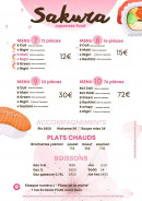 Carte et menu de Sakura japanese food 974 à Saint Louis — Les menus, plats chauds et boissons,..