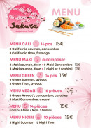 Carte et menu de Sakura japanese food 974 à Saint Louis — Les menus