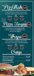 Menu Chez presto - Pizzas, wraps et croq 