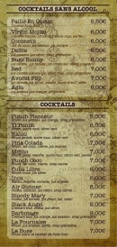 Menu La Capitainerie - Les cocktails