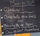 Menu Métiss'art - Un exemple de menu du jour 