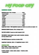 Menu My Food City - Les sandwichs