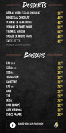 Menu Coup de food - Les desserts et boissons