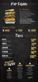 Menu Coup de food - Les tacos,...