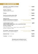 Menu La Note Bleue - Les desserts