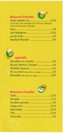 Menu Salad'in - Boissons