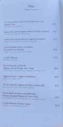 Menu Salle Empire - Les plats