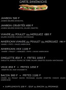 Menu O Pti Snack de Nouville - Les sandwichs