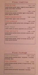 Menu Alapizmania - Pizza tradition et fromage
