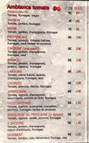 Menu Ambiance pizza 31 - pizzas