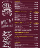 Menu Arden' Burger - Les salades, les spécialités ...