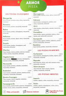 Menu Armor Pizza - Les  pizzas