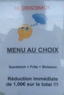 Menu Au Croq'snack - Menu au choix 