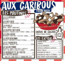 Menu Aux Caribous - Les poutines et extras
