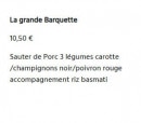 Carte et menu de Aux Cascades Des Délices Reunionnais à Chambretaud — La grande Barquette