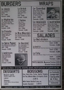 Menu Burger's box - les boissons, burgers,...