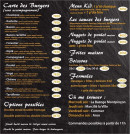 Menu Burger Truck - La carte du soir