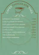 Menu Café en bullant - Les cafés, chocolats, thée