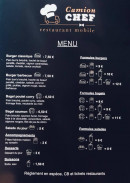 Menu Camion Chef - Burgers, bagels, accompagnements,...