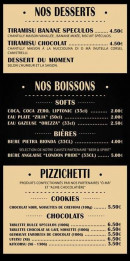 Menu Casellu - Desserts, boissons et pizzichetti