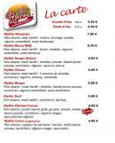 Menu Charli's mysthics - La carte 