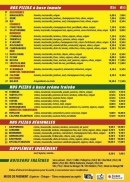 Menu Chez Francesco - Pizzas et boissons 