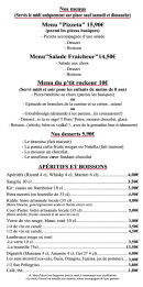 Menu Chez Lucho - Les menus, desserts, ...