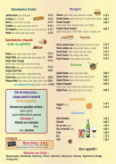 Menu Chez Marie - Les sandwiches, burgers, paninis...