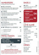 Menu Colin's Burger - Hamburgers, frites, formules...