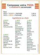 Menu Elloa Pizza - Ingrédients