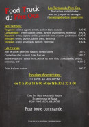 Menu Food truck du Père Oca - Les tartines et plats