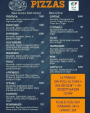 Carte et menu de Food Truck Italien & Créole à Saint Mathieu de Treviers — Pizzas