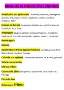Menu Friterie Chez Christine - Le menu